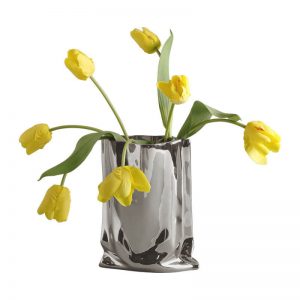 Silver Electroplated Ceramic Vase