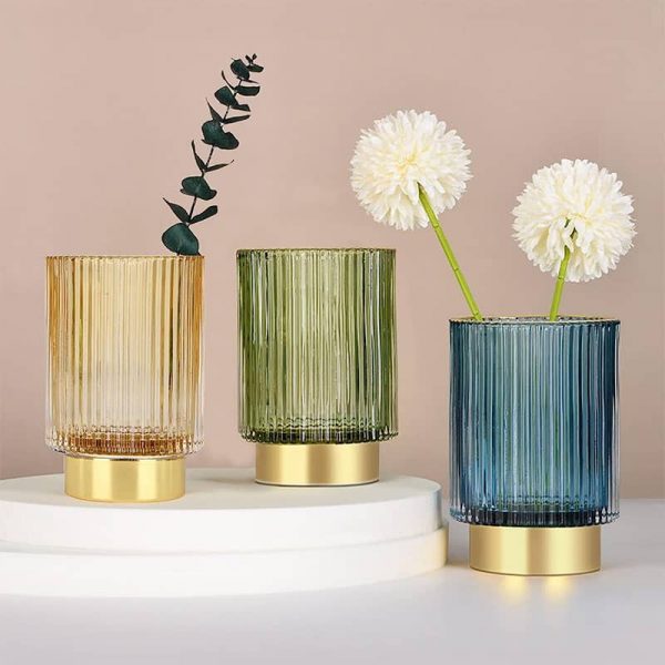 Ribbed Glass Vase