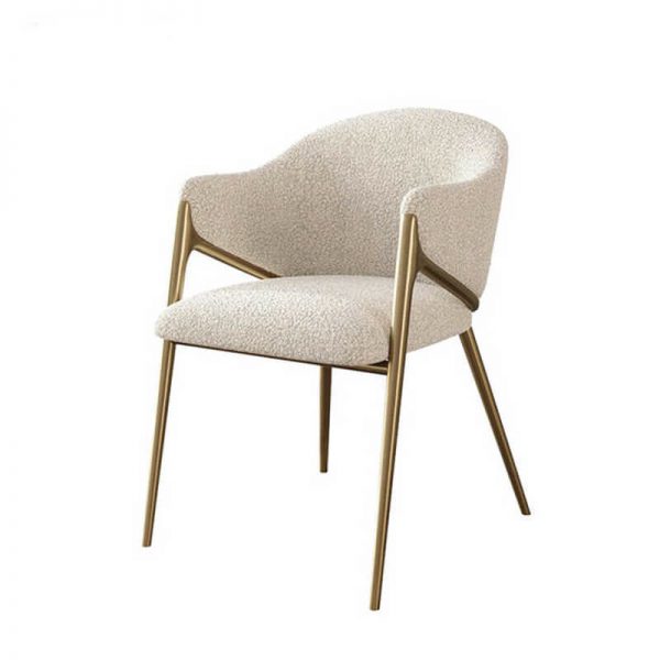 White Boucle Dinning Chair